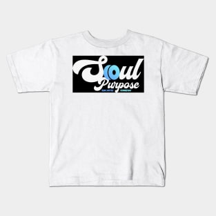 Soul Purpose Logo NC Blue on Black Kids T-Shirt